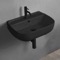 Small Matte Black Ceramic Wall Mounted or Vessel Sink